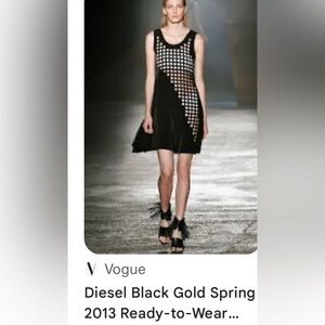 Diesel Runway  Italy dress ,S, polka dots,cut outs,mesh,lined,Event,blockcore